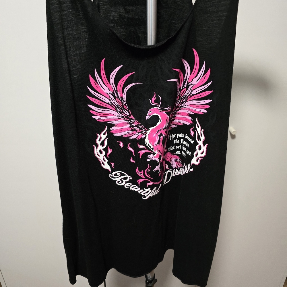 Beautiful Disaster Tank Top with Pink Phoenix Design